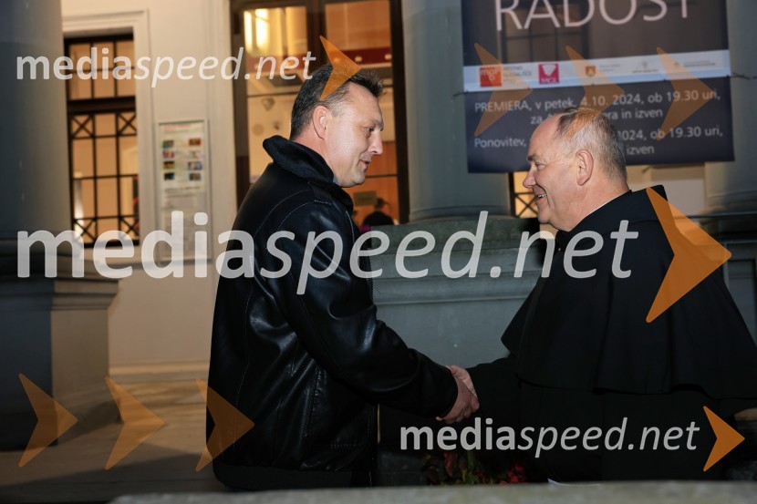  Peter Srpčič, direktor, Mestno gledališče Ptuj;  Veljko Tatič, član uprave, MercatorRadost, premiera drame, Mestno gledališče Ptuj