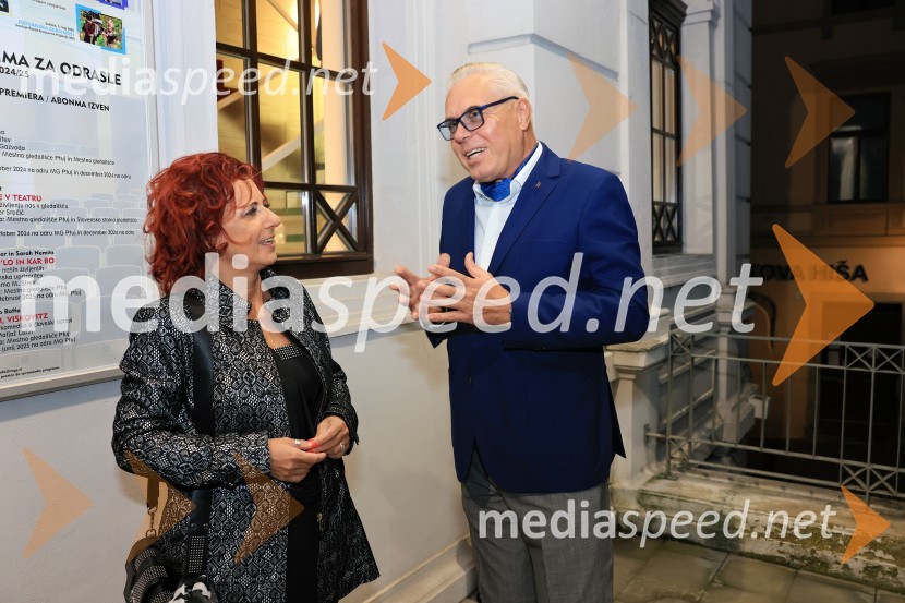  Sabina Podkrižnik, namestnica direktorice Področja prodaje in razvoja, Pošta Slovenije;  Andrej Gabrovec - Gaberi, kiparRadost, premiera drame, Mestno gledališče Ptuj