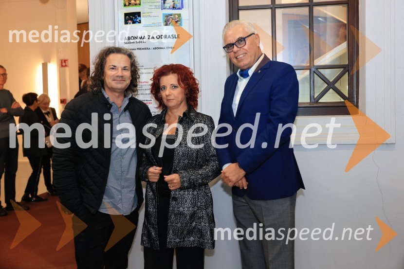  Klaus Berger;  Sabina Podkrižnik, namestnica direktorice Področja prodaje in razvoja, Pošta Slovenije;  Andrej Gabrovec - Gaberi, kiparRadost, premiera drame, Mestno gledališče Ptuj