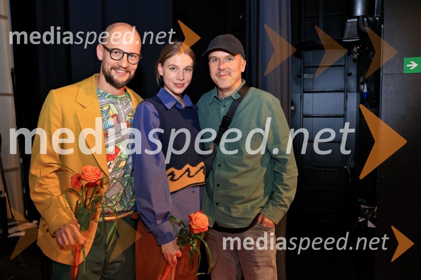  Jernej Gašperin, igralec;  Klara Kuk, igralka, manekenka;  Nejc Gazvoda, filmski režiser in pisateljRadost, premiera drame, Mestno gledališče Ptuj