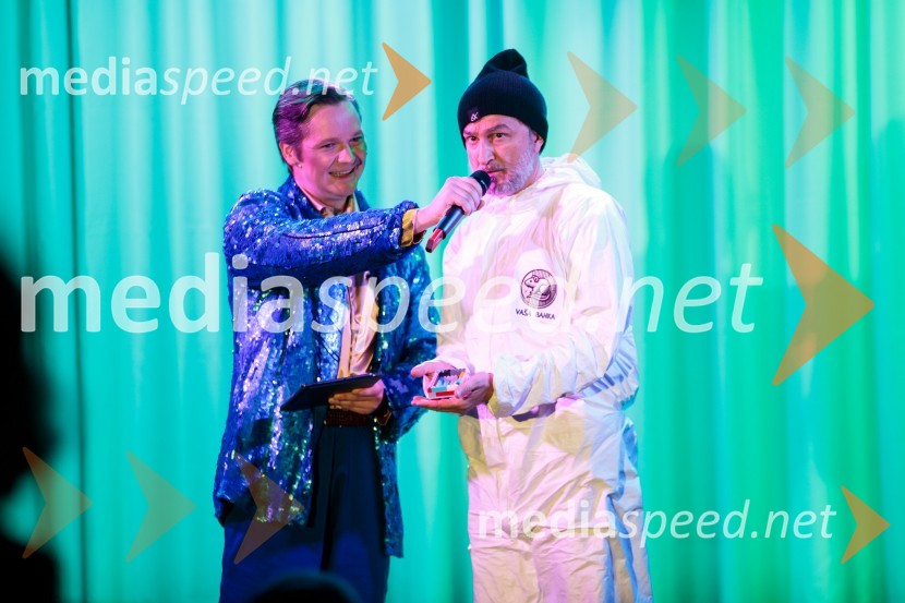  Stane Tomazin, igralec;  Ivan Peternelj, igralecKje mi živimo, premiera avtorske predstave, SMG Ljubljana