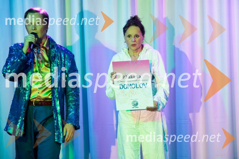  Stane Tomazin, igralec;  Draga Potočnjak, igralka in pisateljicaKje mi živimo, premiera avtorske predstave, SMG Ljubljana