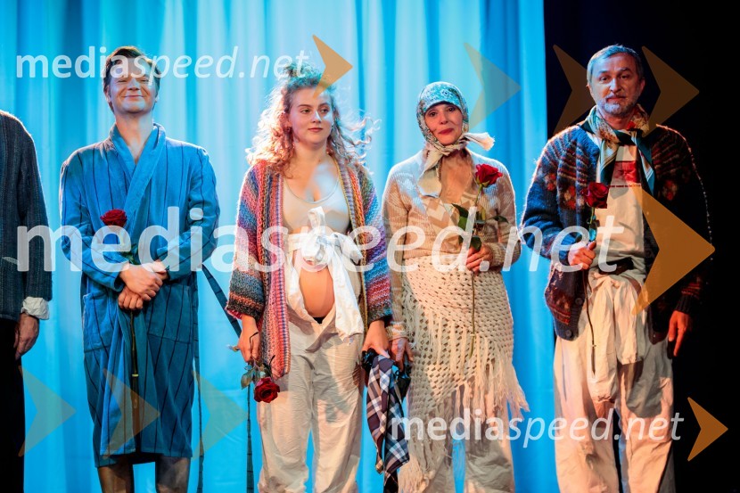  Stane Tomazin, igralec;  Suzana Krevh, igralka;  Draga Potočnjak, igralka in pisateljica;  Ivan Peternelj, igralecKje mi živimo, premiera avtorske predstave, SMG Ljubljana