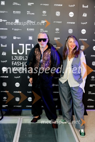  Milan Gačanovič - Gacho, modni oblikovalec in art direktor;  Melinda Rebrek, izvršna producentka LJFWDevet modnih revij, ki so navdušile obiskovalce na prvem dnevu LJFW