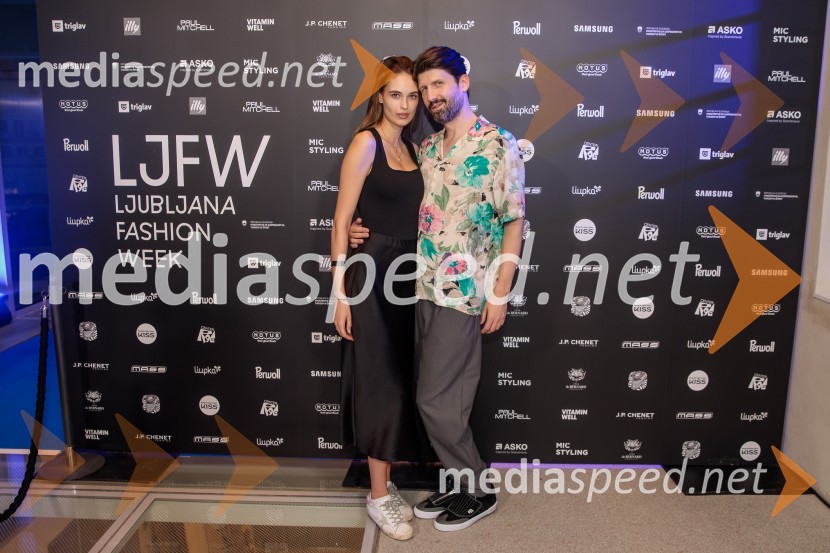  Pia Bernjak;  Tomaž Mihelič - Marlenna, član skupine SestreLjubljana Fashion Week 2024, modne revije, drugi dan
