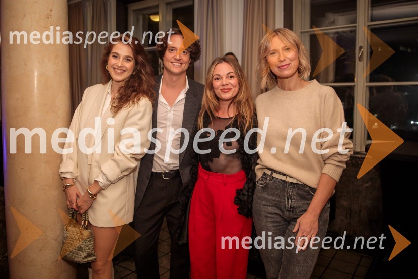  Ana Ribič, igralka;  Domen Valič, igralec;  Jana Šušteršič, pevka, zmagovalka šova Slovenija ima talent 2014;  Alenka Birk, stilistkaVid Valič z novo avtorsko komedijo Moška pamet