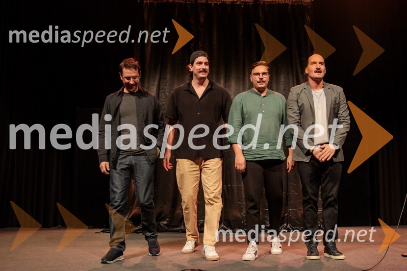  Alen Borišek, stand up komik;  Dino Kapetanovič, stand up komik;  Alen Mastnak, stand up komik;  Vid  Valič, stand-up komik, voditeljVid Valič z novo avtorsko komedijo Moška pamet