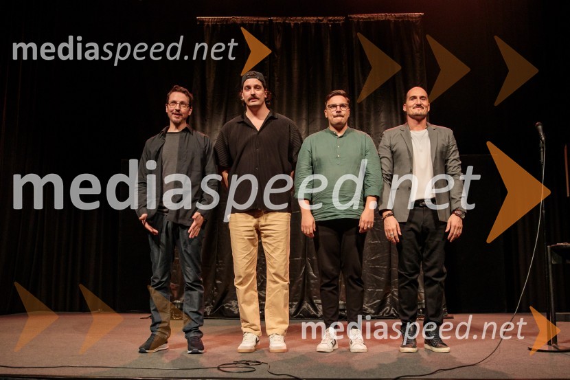  Alen Borišek, stand up komik;  Dino Kapetanovič, stand up komik;  Alen Mastnak, stand up komik;  Vid  Valič, stand-up komik, voditeljVid Valič z novo avtorsko komedijo Moška pamet