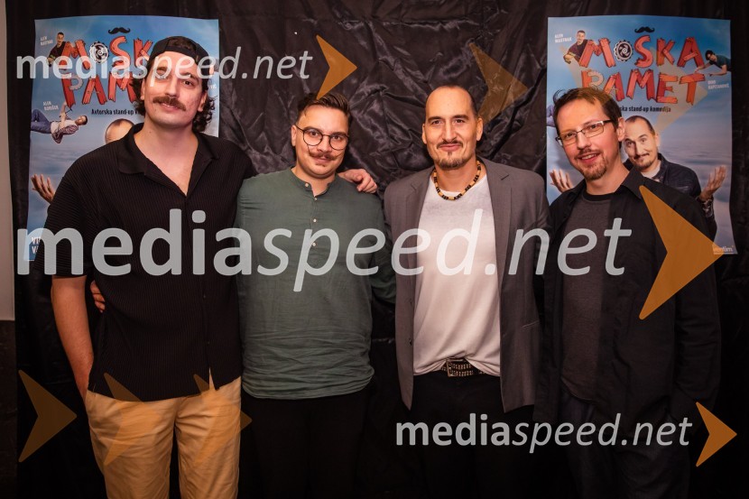  Dino Kapetanovič, stand up komik;  Alen Mastnak, stand up komik;  Vid  Valič, stand-up komik, voditelj;  Alen Borišek, stand up komikVid Valič z novo avtorsko komedijo Moška pamet