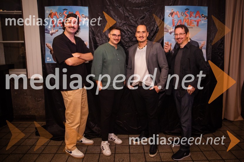  Dino Kapetanovič, stand up komik;  Alen Mastnak, stand up komik;  Vid  Valič, stand-up komik, voditelj;  Alen Borišek, stand up komikVid Valič z novo avtorsko komedijo Moška pamet