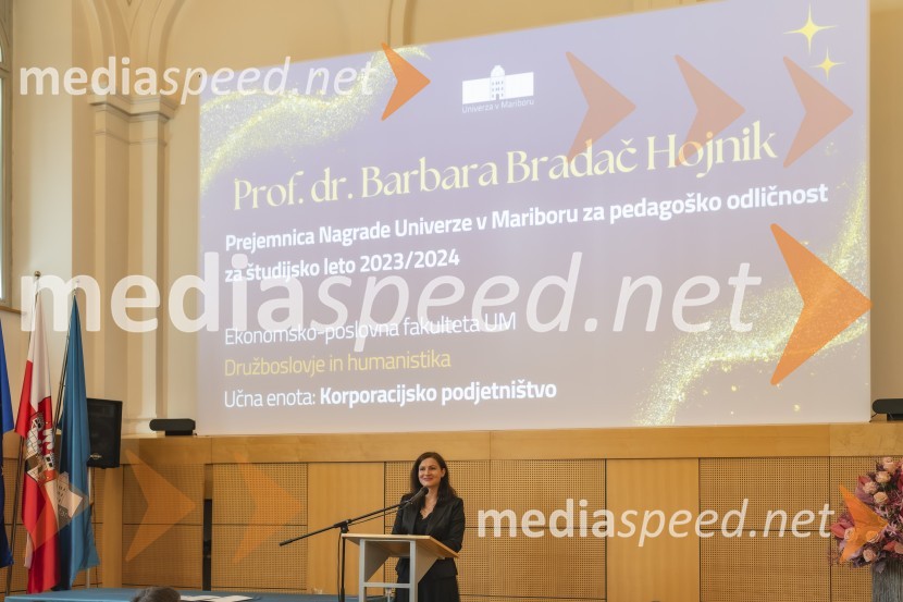  Barbara Bradač HojnikPodelitev Nagrade Univerze v Mariboru za pedagoško odličnost za študijsko leto 2023/2024