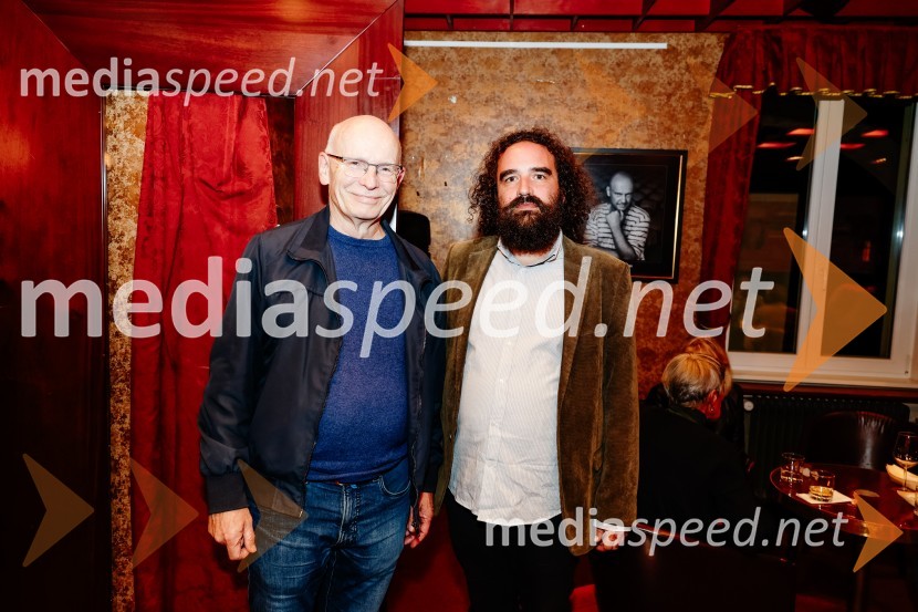 Dr. Mladen Dolar, filozof;   Jure Novak, generalni direktor, Cankarjev domPremiera Woyzeck v Prešernovem gledališču Kranj