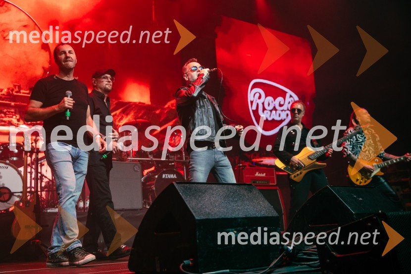  Jernej Dirnbek - Dimek, skupina MI2;  Tomi Meglič, glasbenik, pevec skupine Siddharta; dr. Tone Kregar, zgodovinar, pevec Mi2, direktor Muzeja novejše zgodovine Celje;  ... ;  Tadej  Košir, glasbenikRock Radio praznoval 10 let čistega rocka