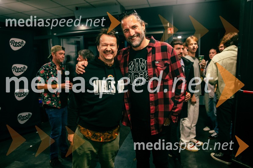  Andrej  Težak-Tešky, stand-up komik, manager, producent, tekač na dolge proge in dobrodelnež;  Matevž Šalehar - Hamo, glasbenikRock Radio praznoval 10 let čistega rocka