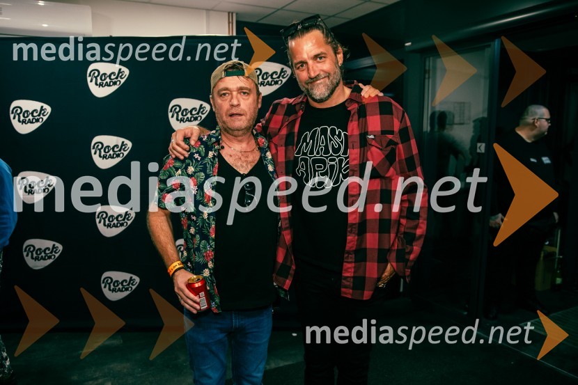  Gregor Skočir, pevec skupine Big Foot Mama;  Matevž Šalehar - Hamo, glasbenikRock Radio praznoval 10 let čistega rocka
