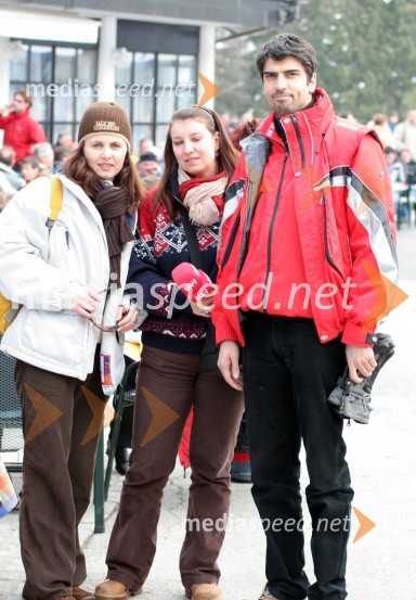 Anita Mlakar, novinarka in moderatorka Radia City, Simona Lobnik, moderatorka Radia City in Bor Greiner, urednik na Radiu CityMarko Potrč, bingljev spust Pohorje