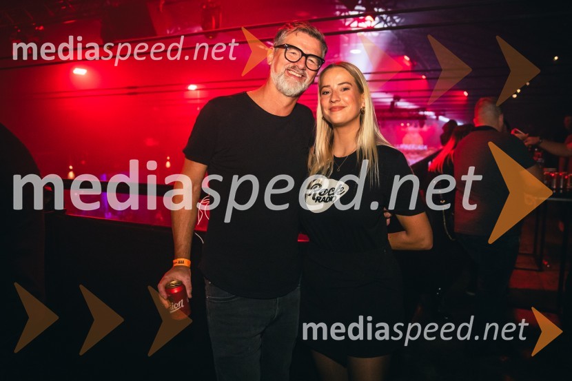  Gregor Memedović, direktor radio Center in Rock radio;  Lucija Vrankar, spletna vplivnica (LucyTIME)Rock Radio praznoval 10 let čistega rocka
