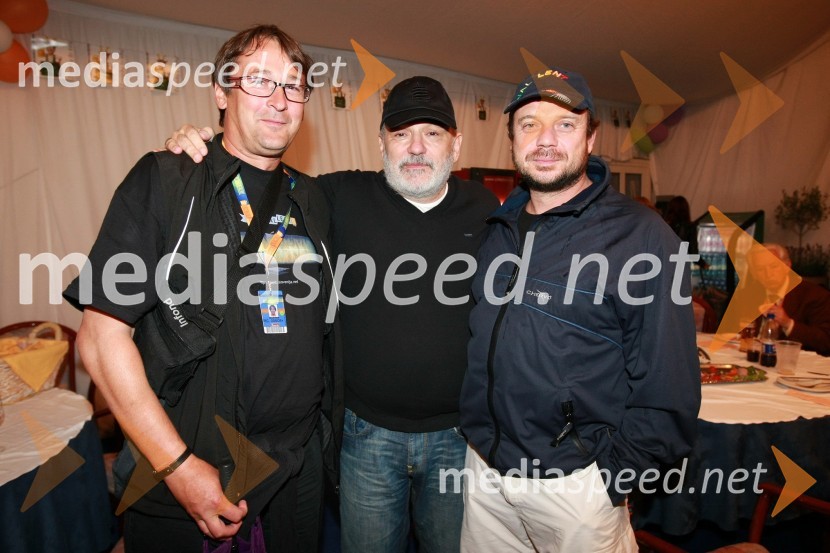 Smiljan Kreže, glasbeni producent, Djordje Balašević, glasbenik in Andrej Borko, pomočnik direktorja Narodnega doma17. Festival Lent 2009, otvoritveni vikend