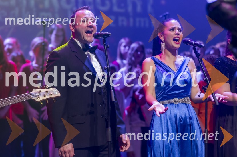  Dejan Zafran , pevec;  Nina  Bezenšek, društvo Viljem JulijanVeliki dobrodelni koncert VILJEM JULIJAN 2024