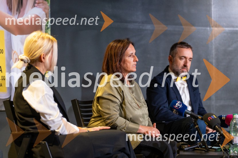  Leonida Gregorič, vodja laboratorija, Kmetijsko gozdarski zavod Maribor;  Borut  Cvetko, kreativni direktor, Mediaspeed d.o.o.PUBEC 2024, novinarska konferenca