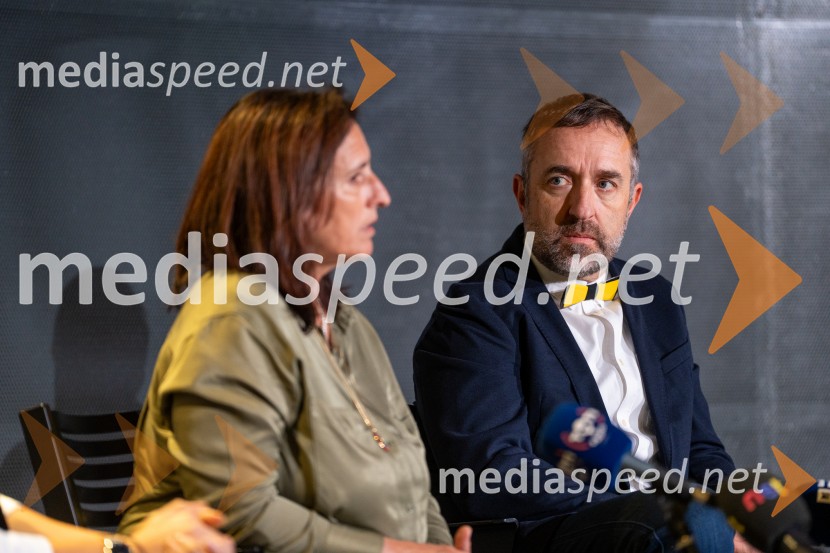  Leonida Gregorič, vodja laboratorija, Kmetijsko gozdarski zavod Maribor;  Borut  Cvetko, kreativni direktor, Mediaspeed d.o.o.PUBEC 2024, novinarska konferenca