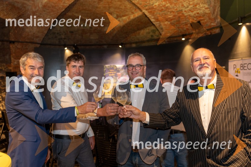  Robert Hafner, Vinarstvo Hafner;  Sandi  Fleisinger, Kmetija Fleisinger;  Gregor Mulec, Vinogradništvo Mulec;  Jurij Cvitanič, Vinogradništvo CvitaničPUBEC 2024, novinarska konferenca