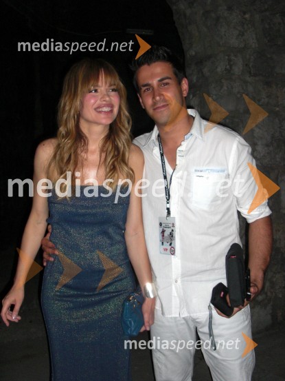 Severina, hrvaška pevka in Domen Kumer, pevecSeverina in Goran Bregović, koncert