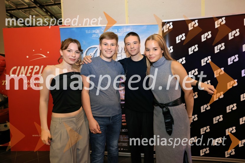  Maks Kerševan, igralka;  Kevin Cvetko;  Svit Šturbej;  Ella Lapajne, igralkaTartinijev ključ, premiera mladinskega filma v Cineplexx Celje