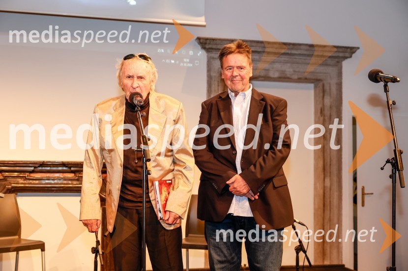  Tone Fornezzi - Tof, novinar;  Egon Kragelj, fotografSlovesnost ob obeležitvi življenjskega jubileja Antona Fornezzija Tofa