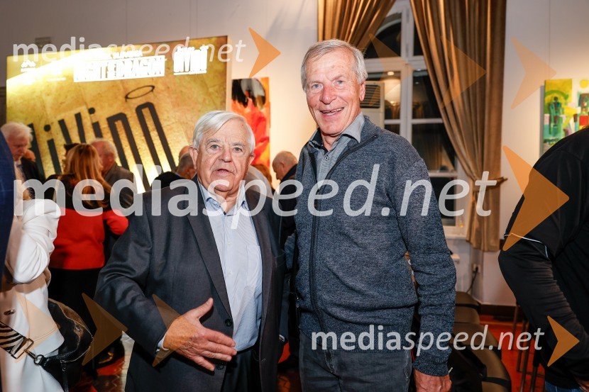  Milan Kučan, nekdanji predsednik Republike Slovenije;  Janez Čadež, nekdanji generalni direktor RTV SLOSlovesnost ob obeležitvi življenjskega jubileja Antona Fornezzija Tofa