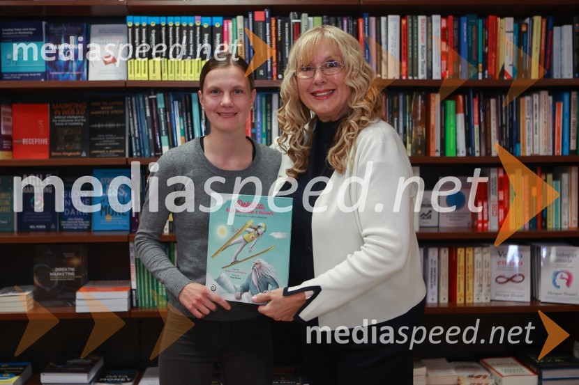  Ema  Klinec, smučarska skakalka;  Bojana Fende Habula, avtoricaPredstavitev pravljice Deklica, ki je poletela z mirom in srečanje s smučarsko skakalko Emo Klinec