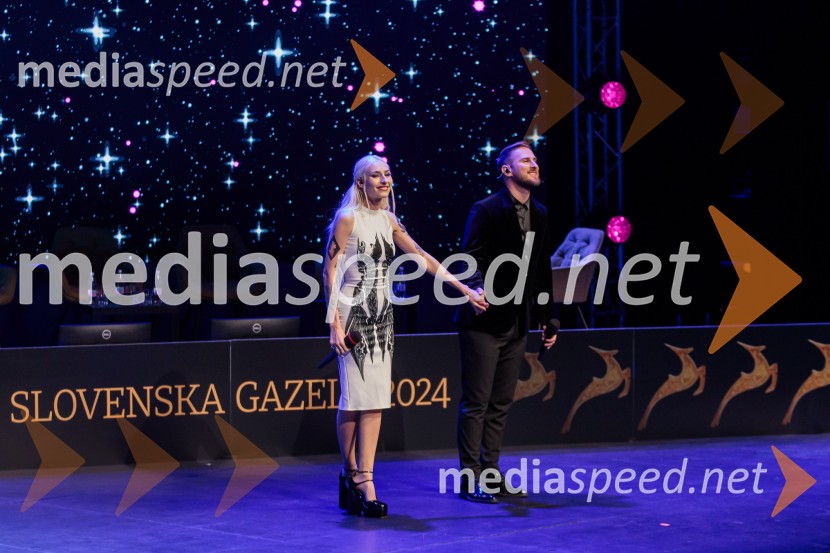  Sara Briški Cirman - Raiven, pevka, harfistka;  Gregor Ravnik, pevecZlata gazela Slovenije 2024 je podjetje Hyla