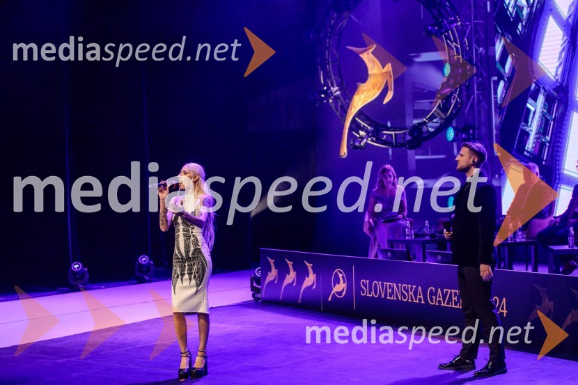  Sara Briški Cirman - Raiven, pevka, harfistka;  Gregor Ravnik, pevecZlata gazela Slovenije 2024 je podjetje Hyla