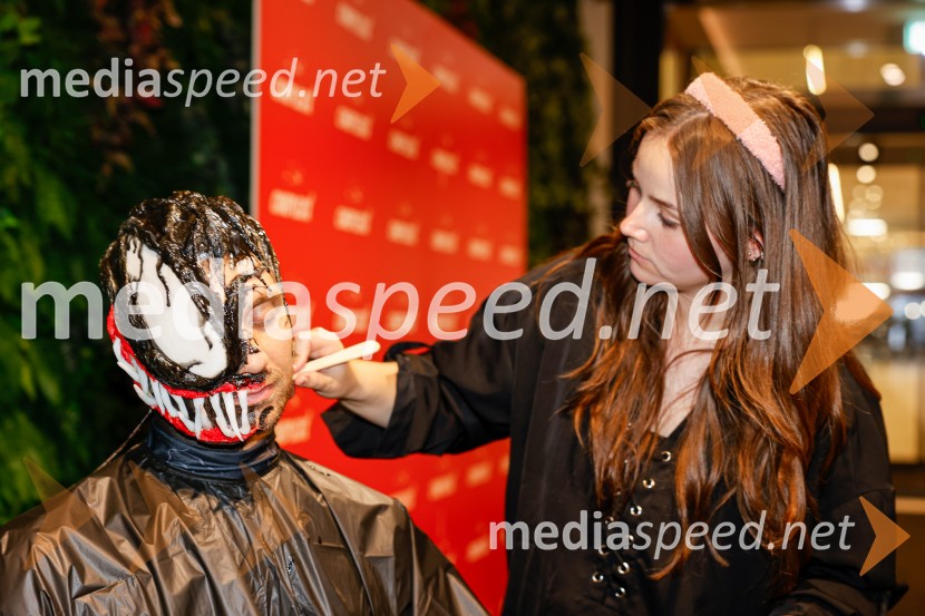  Matic  Gaiser, cosplayer, costumer;  Lucija Krajnik, maskerkaVečer superjunakov s filmom Venom 3: Zadnji ples v Cineplexx Ljubljana