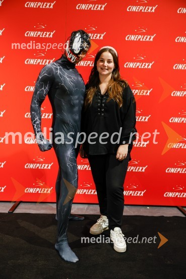  Matic  Gaiser, cosplayer, costumer;  Lucija Krajnik, maskerkaVečer superjunakov s filmom Venom 3: Zadnji ples v Cineplexx Ljubljana