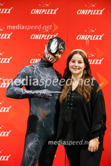  Matic  Gaiser, cosplayer, costumer;  Lucija Krajnik, maskerkaVečer superjunakov s filmom Venom 3: Zadnji ples v Cineplexx Ljubljana