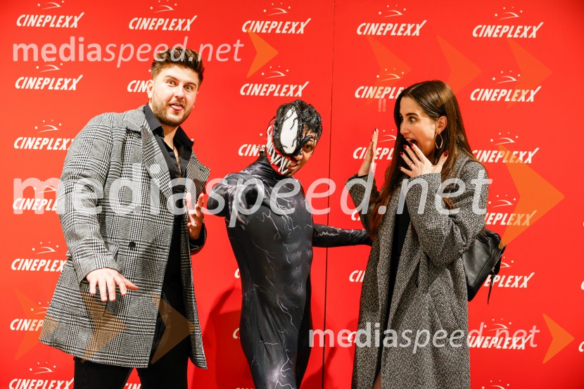  Jan Potrč, glasbenik;  Matic  Gaiser, cosplayer, costumer;  Lucija BurgarVečer superjunakov s filmom Venom 3: Zadnji ples v Cineplexx Ljubljana