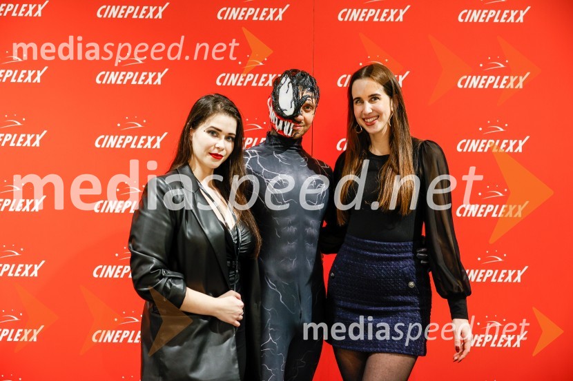  Simona Bračun Rok, Cineplexx;  Matic  Gaiser, cosplayer, costumer;  Lucija BurgarVečer superjunakov s filmom Venom 3: Zadnji ples v Cineplexx Ljubljana