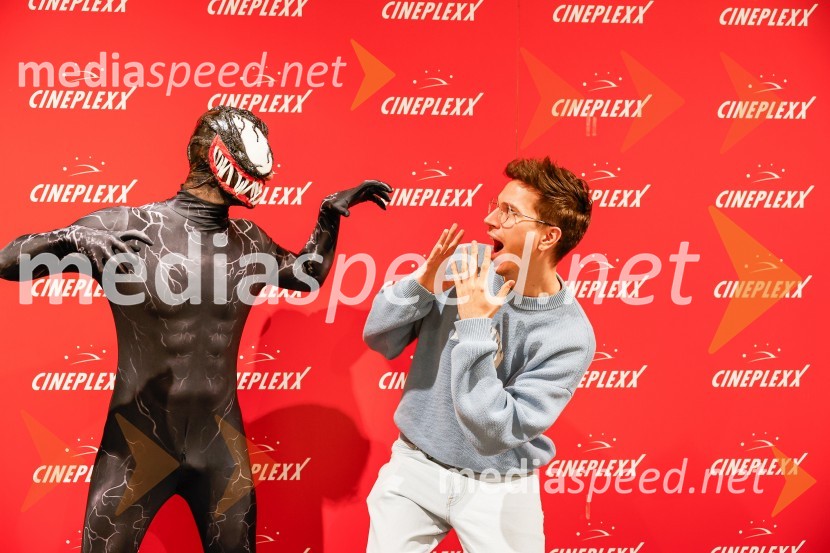  Matic  Gaiser, cosplayer, costumer;  Ian Polak Rožac - LILJANX , TikTokerVečer superjunakov s filmom Venom 3: Zadnji ples v Cineplexx Ljubljana