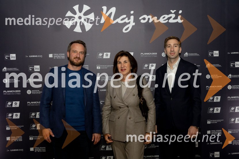  ... ;  Barbara Kürner Čad, pravna zastopnica SZS;  Matic ČadSvečana prireditev ob začetku prodaje vstopnic za tekme FIS in IBU svetovnega pokala