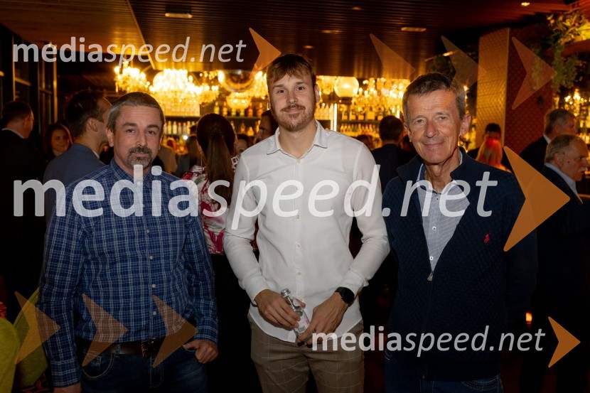  Miha  Šimnovec;  ... ;  Jože Okorn, novinarSvečana prireditev ob začetku prodaje vstopnic za tekme FIS in IBU svetovnega pokala