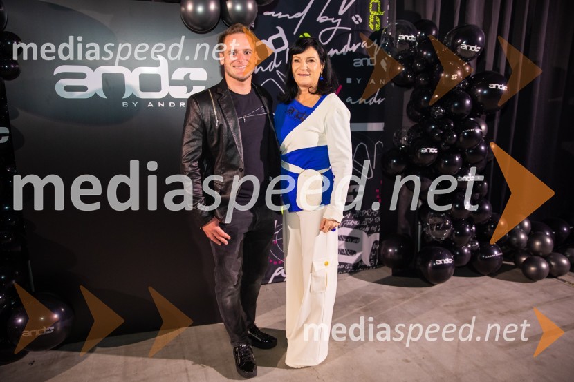  Tim  Mastnak, deskar na snegu ;  Nataša Berginc, direktorica podjetja Co. Andraž d.o.o.AND by Andraž, modna revija ob 35 letnici znamke