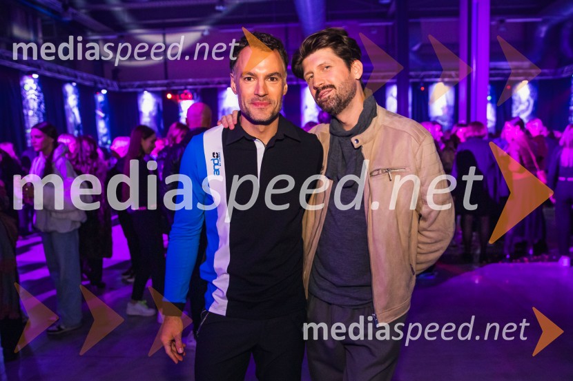  David Urankar, televizijski voditelj, maneken;  Tomaž Mihelič - Marlenna, član skupine SestreAND by Andraž, modna revija ob 35 letnici znamke