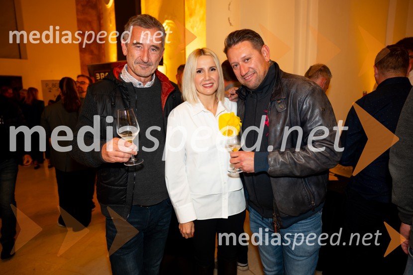  Uroš Razpet, nekdanji župan občine Ruše, arhitekt;  Natalija Cvetko, Mediaspeed d.o.o.;  Tomaž Zaviršek, Perutnina group9. salon štajerskih mladih vin Pubec 2024 v Mariboru