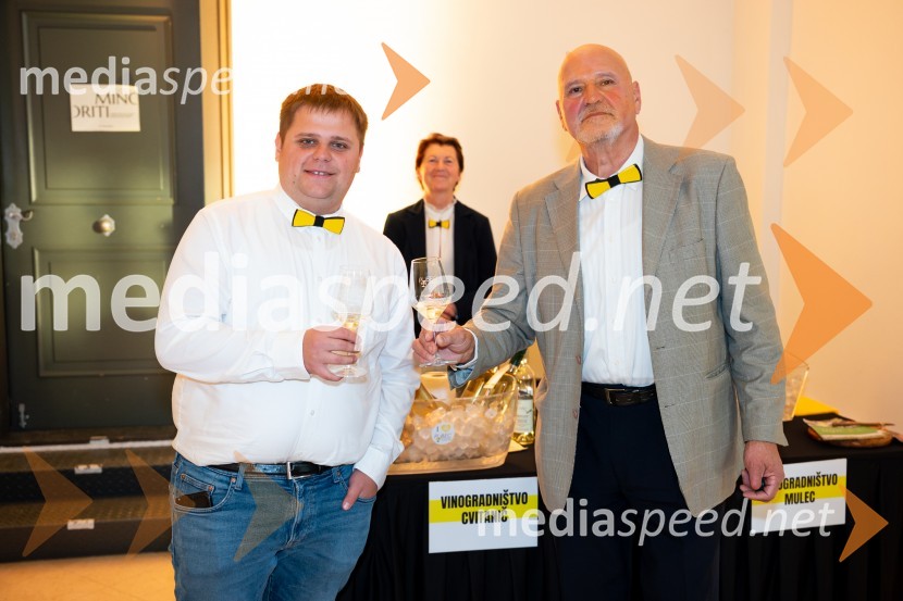  Marko Breznik, Vina Breznik;  Slavica  Cvitanič, Vinogradništvo Cvitanič;  Jurij III. Cvitanič, Vinogradništvo Cvitanič9. salon štajerskih mladih vin Pubec 2024 v Mariboru