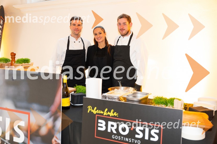  Rok Zebec, lastnik, Bro' Sis bar & restaurant;  Anja Zebec, Bro' Sis restavracija, Maribor;  Nejc Dobaj, Bro' Sis restavracija, Maribor9. salon štajerskih mladih vin Pubec 2024 v Mariboru