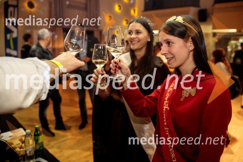  Aleksandra Šoronda, kraljica metliške črnine 2024;  Blažka Ilovar, 25. cvičkova princesaSalon štajerskih mladih vin Pubec 2024 v Ljubljani