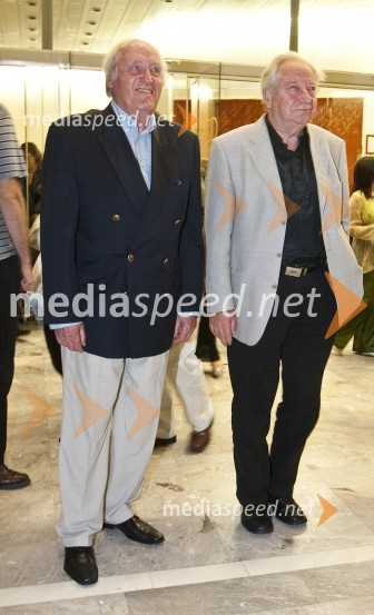 Mojmir Sepe in Jure Robežnik, skladateljaBalet Pink Floyd v izvedbi milanskega gledališča La Scala, sprejem po prireditvi