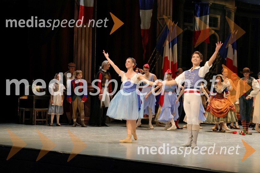  Tetiana Svetlična, baletna plesalka;  Yuya Omaki, baletni plesalecPlameni Pariza, premiera baleta Opere in Baleta SNG Maribor