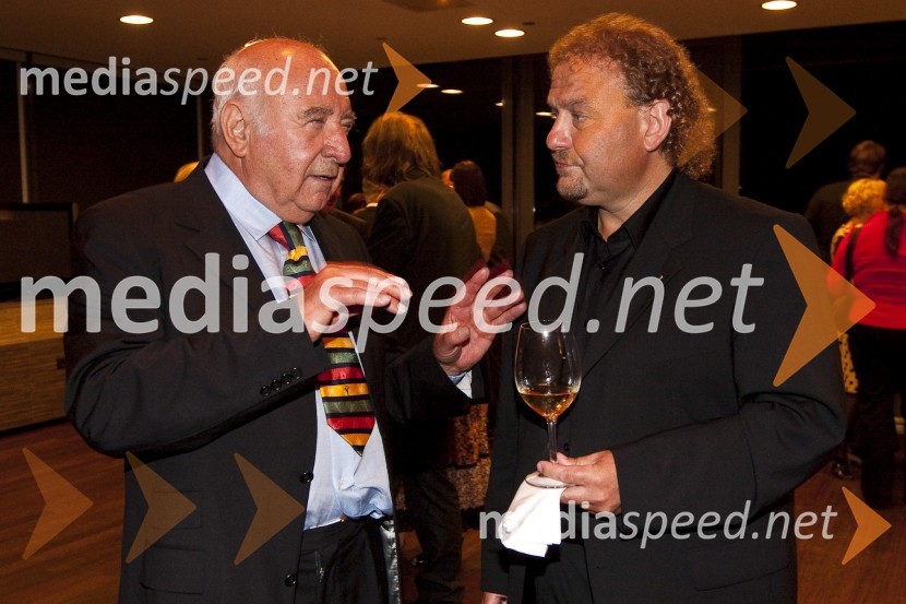 Anton Nanut, dirigent in Darko Brlek, direktor Festivala LjubljanaBalet Pink Floyd v izvedbi milanskega gledališča La Scala, sprejem po prireditvi